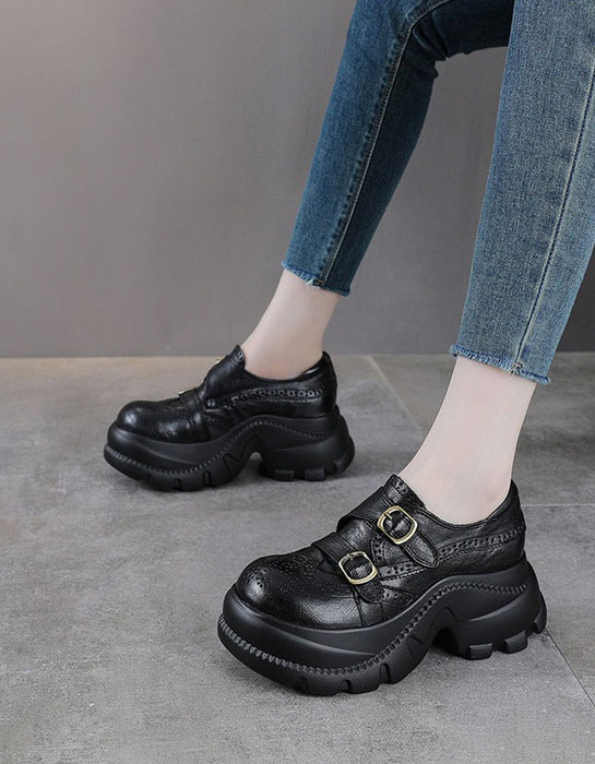 Autumn Brogue Style Double Buckle Strap Platform Chunky Shoes for Women, Obiono Sep Shoes Collection 2026, 89.99