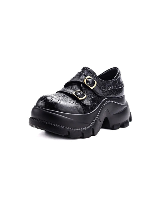 Autumn Brogue Style Double Buckle Strap Platform Chunky Shoes for Women, Obiono Sep Shoes Collection 2026, 89.99