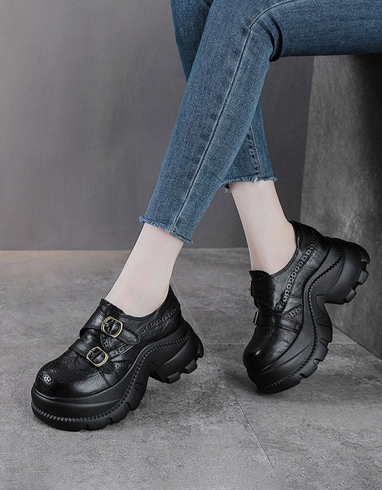 Autumn Brogue Style Double Buckle Strap Platform Chunky Shoes for Women, Obiono Sep Shoes Collection 2026, 89.99