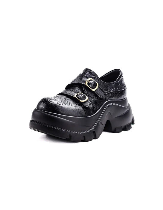 Autumn Brogue Style Double Buckle Strap Platform Chunky Shoes for Women, Obiono Sep Shoes Collection 2026, 89.99