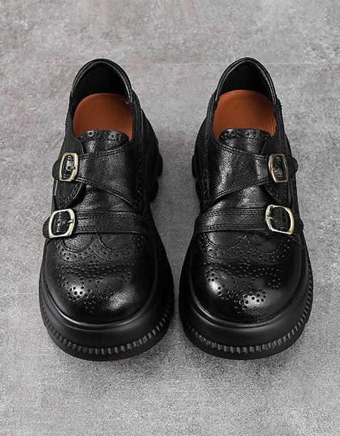 Autumn Brogue Style Double Buckle Strap Platform Chunky Shoes for Women, Obiono Sep Shoes Collection 2026, 89.99