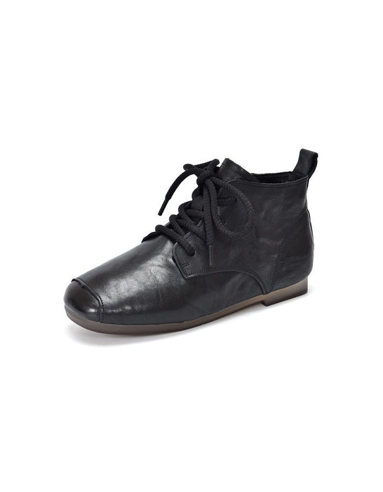 Autumn Comfortable Leather Flat Ankle Boots