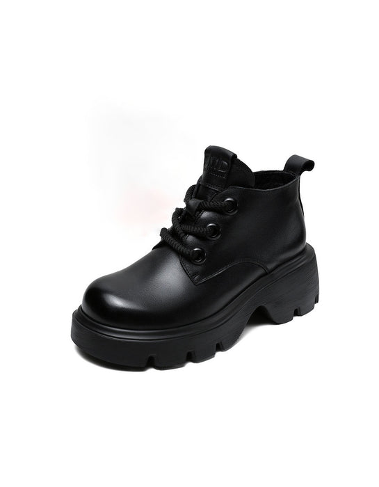 Chaussures compensées rétro en cuir gaufré faites à la main pour le printemps