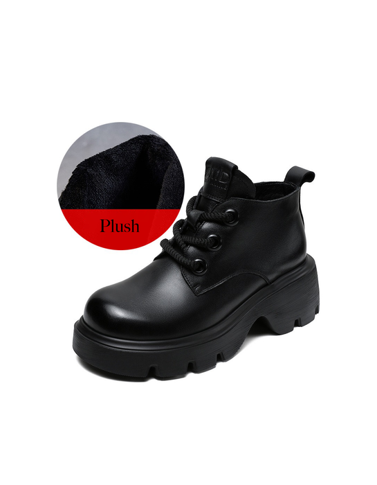 Chaussures compensées rétro en cuir gaufré faites à la main pour le printemps