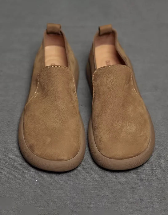 Autumn Genuine Leather  Slip-on Men's Casual Shoes Loafers Brown Feb Shoe Collection 2026 99.00