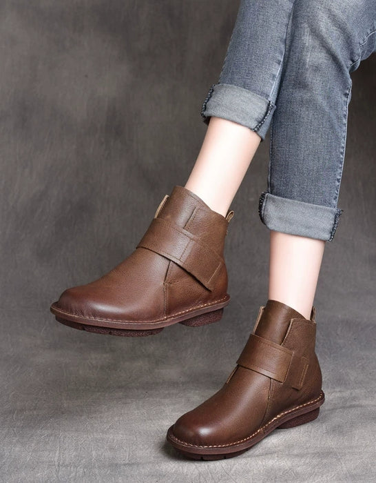 Autumn Genuine Leather Velcro High-top Ankle Boots Brown Jan Shoe Collection 2026 95.00