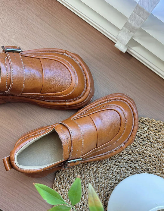 Women's Autumn Handmade Soft Sole Platform Wide Toe Box Shoes, Obiono Sep Shoes Collection 86.20