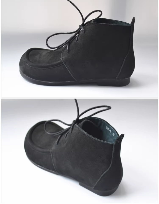 Autumn Retro Suede Leather Lace-up Ankle Boots 35-41