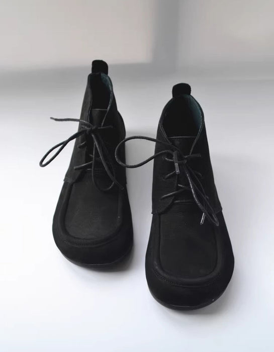 Autumn Retro Suede Leather Lace-up Ankle Boots 35-41