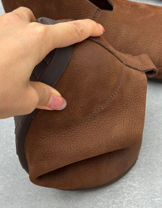 Autumn Soft Sole Round Toe Handmade Retro Flat Boots