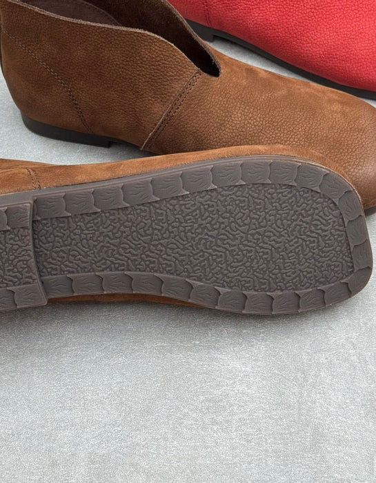 Autumn Soft Sole Round Toe Handmade Retro Flat Boots