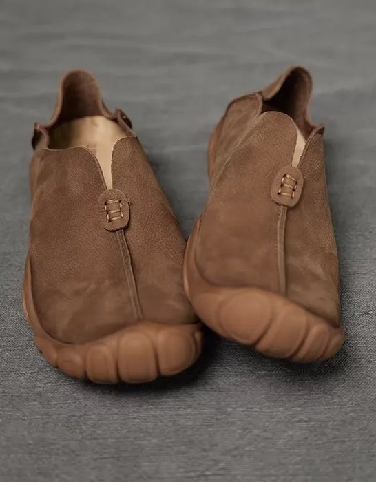 Autumn Spring Handmade Soft Leather Wide Toe Box Shoes for Men Coffee (Size 38-Size 44) Obiono Feb Shoe Collection 2026 107.00