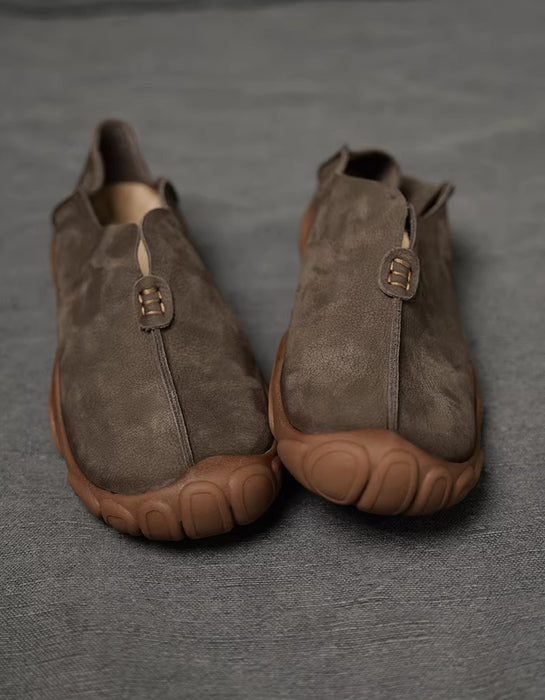 Autumn Spring Handmade Soft Leather Wide Toe Box Shoes for Men Gray (Size 38-Size 44) Obiono Feb Shoe Collection 2026 107.00