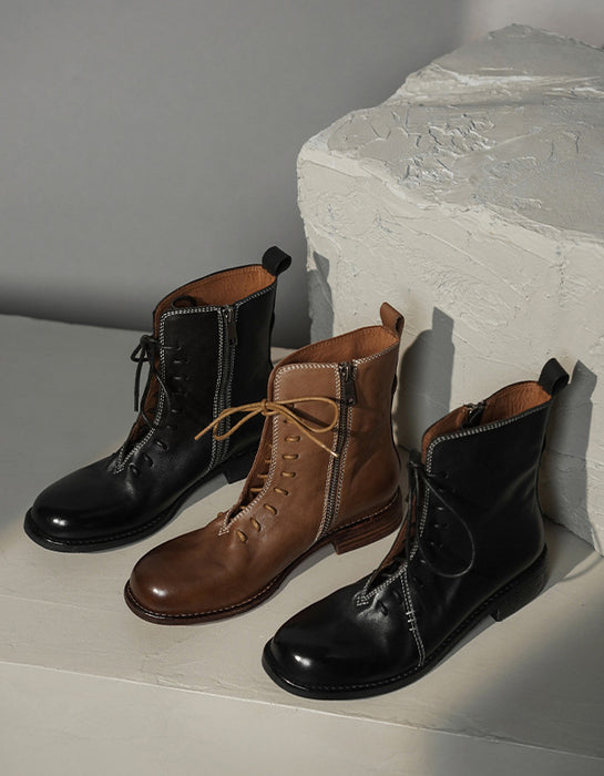 Autumn Spring Handmade Stitching Front Lace-up Martin Boots Jan Shoe Collection 2026 158.80