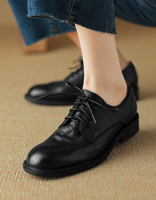 Autumn Spring Lace-up British Style Handmade Loafers (34-41)