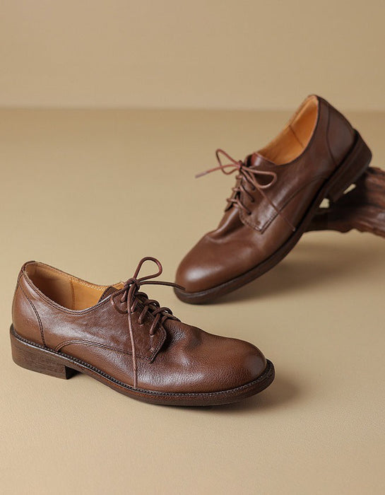 Autumn Spring Lace-up British Style Handmade Loafers (34-41)