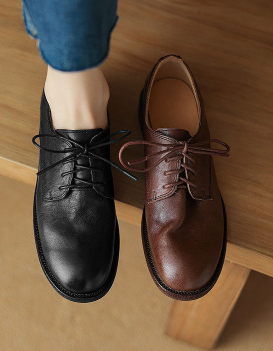 Autumn Spring Lace-up British Style Handmade Loafers (34-41)