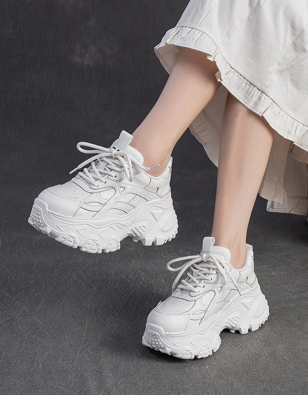 Autumn Winter Comfortable Casual Leather Platform Sneakers — Obiono