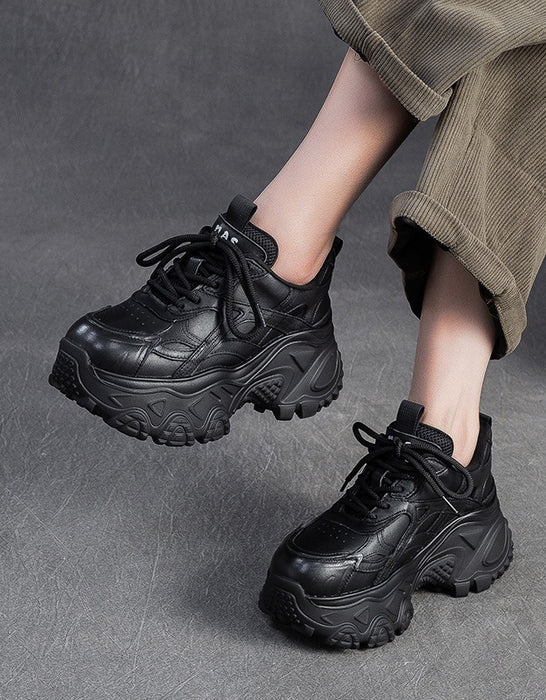 Autumn Winter Comfortable Casual Leather Platform Sneakers Autumn Winter Comfortable Casual Leather Platform Sneakers