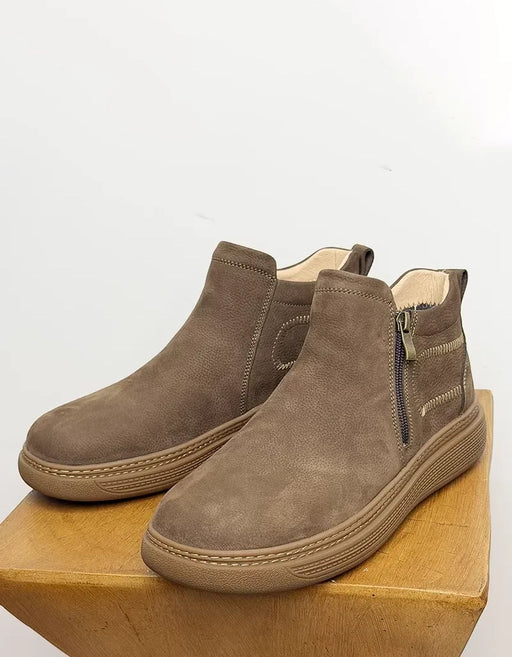 Autumn Winter Comfortable Casual Men's Ankle Boots in color khaki