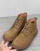 Autumn Winter Comfortable Lace-up Ankle Boots for Men&Women in color brown