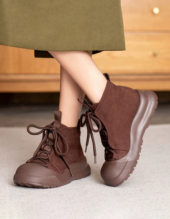 Autumn Comfortable Top Layer Ankle Sneakers Boots Brown Jan Shoe Collection 2026 99.00