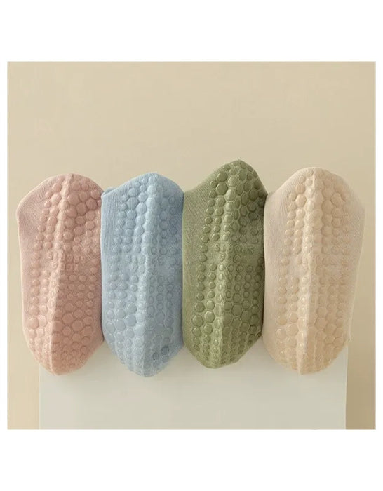3 Pairs Autumn Winter Cotton Mid-calf Non-slip Professional Yoga Socks