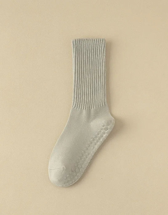 3 Pairs Autumn Winter Cotton Mid-calf Non-slip Professional Yoga Socks
