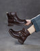 Women's Autumn Winter Genuine Leather Buckle Front Ankle Slouch Boots Brown, Obiono Oct Shoes Collection 2026, 95.00