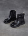 Women's Autumn Winter Genuine Leather Buckle Front Ankle Slouch Boots Black, Obiono Oct Shoes Collection 2026, 95.00