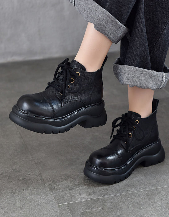 Botas de cuña retro hechas a mano de terciopelo de invierno