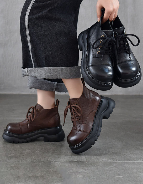 Botas de cuña retro hechas a mano de terciopelo de invierno