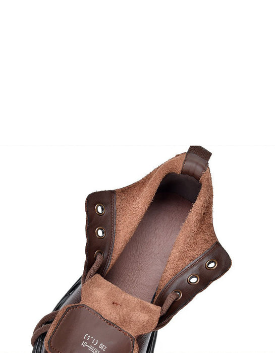 Botas de cuña retro hechas a mano de terciopelo de invierno