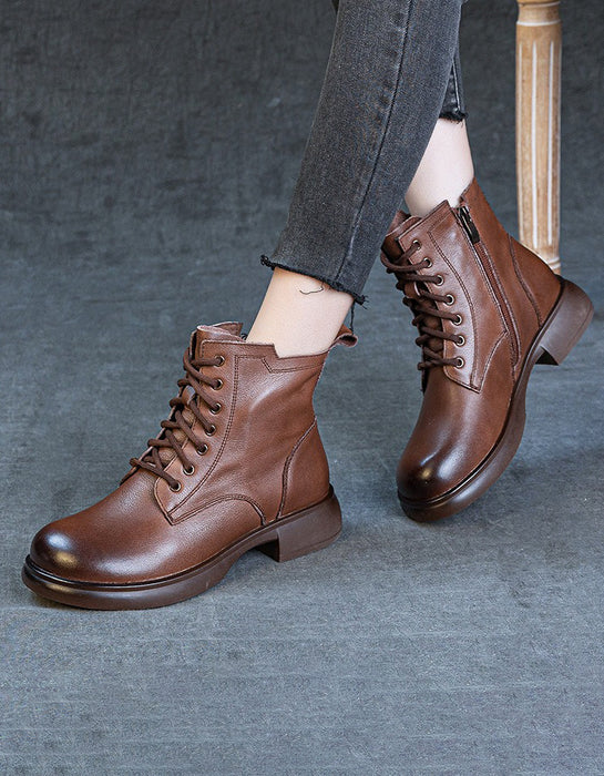 Autumn Winter Non-slip Comfortable Lace-up Ankle Boots — Obiono