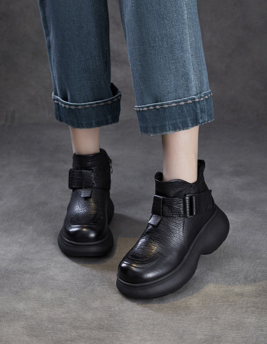 Autumn Winter Round Toe Ankle Buckle Platform Boots, Obiono Oct shoes collection 2026, 93.90