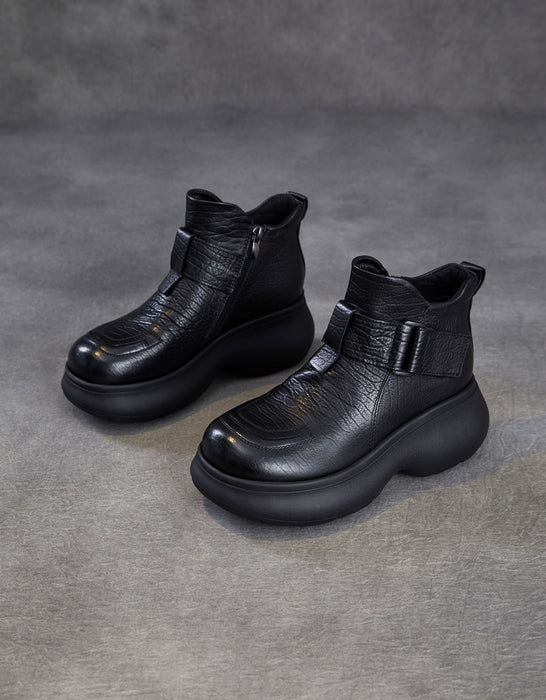 Autumn Winter Round Toe Ankle Buckle Platform Boots, Obiono Oct shoes collection 2026, 93.90