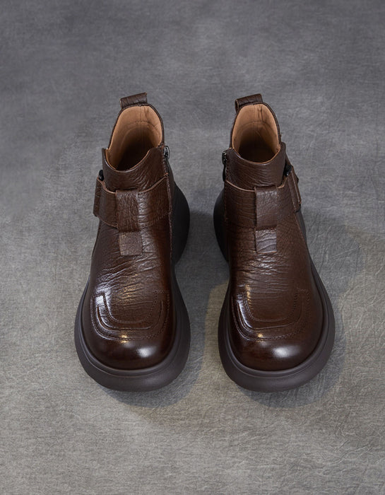 Autumn Winter Round Toe Ankle Buckle Platform Boots, Obiono Oct shoes collection 2026, 93.90