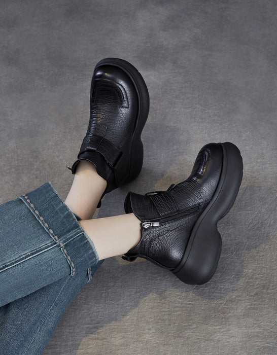 Autumn Winter Round Toe Ankle Buckle Platform Boots, Obiono Oct shoes collection 2026, 93.90