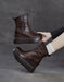 Women's Autumn Winter Round Toe Comfortable Retro Platform Boots brown, Obiono Oct shoes collection 2026, 118.00