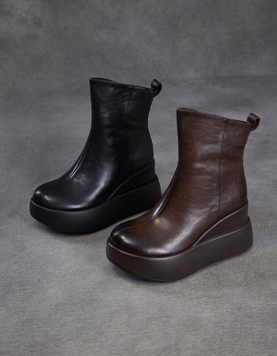 Women's Autumn Winter Round Toe Comfortable Retro Platform Boots, Obiono Oct shoes collection 2026, 118.00
