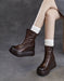 Women's Autumn Winter Round Toe Comfortable Retro Platform Boots black, Obiono Oct shoes collection 2026, 118.00