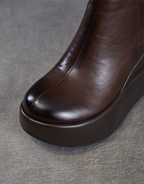 Women's Autumn Winter Round Toe Comfortable Retro Platform Boots, Obiono Oct shoes collection 2026, 118.00