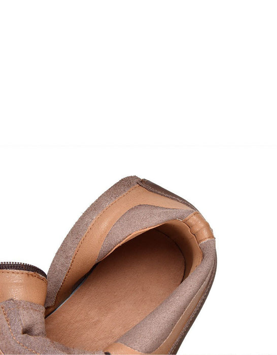 Autumn Winter Leather Woven Lae-up Platform Boots