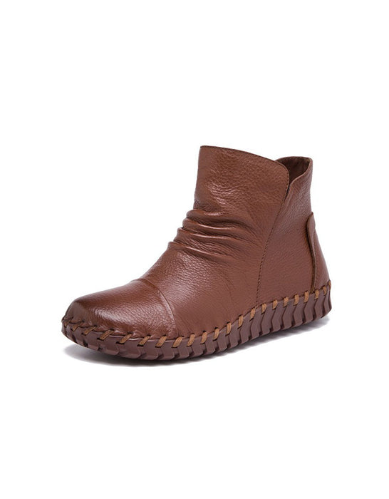 Bottes Chelsea confortables en cuir et velours pour femmes 35-41
