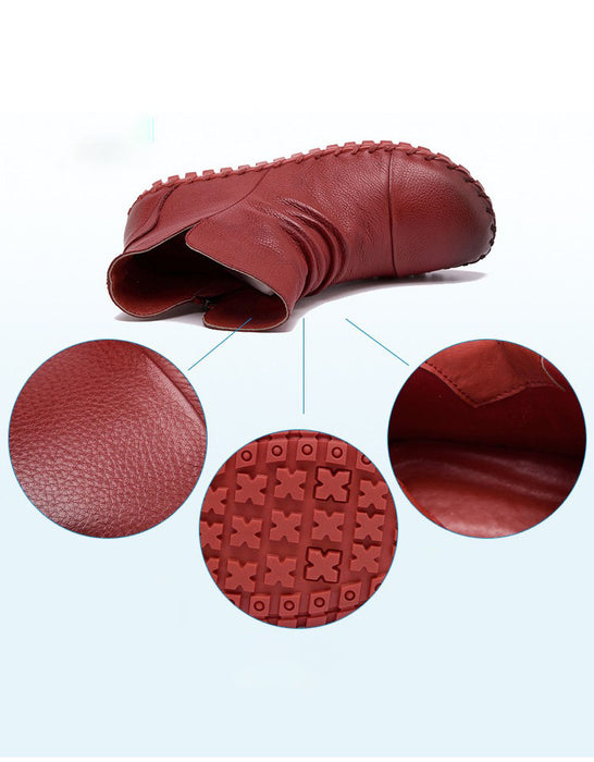 Bottes Chelsea confortables en cuir et velours pour femmes 35-41