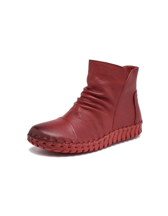 Bottes Chelsea confortables en cuir et velours pour femmes 35-41