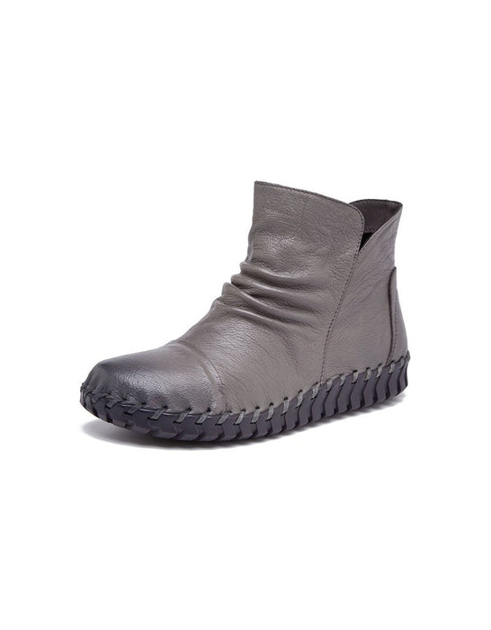 Bottes Chelsea confortables en cuir et velours pour femmes 35-41