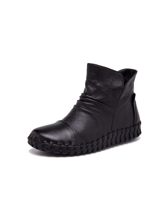 Bottes Chelsea confortables en cuir et velours pour femmes 35-41