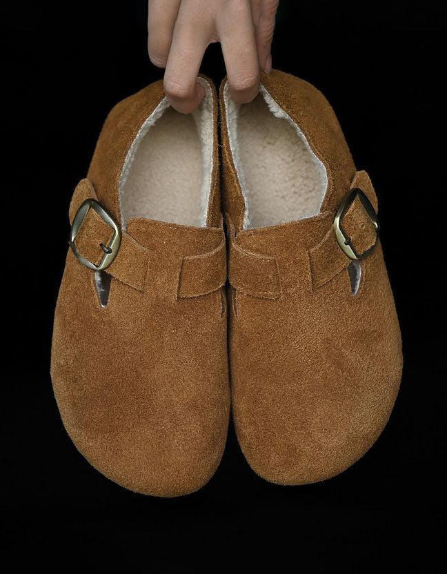 Autumn Winter Suede Fur Lining Comfortable Clogs — Obiono