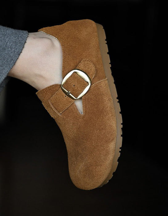 Autumn Winter Suede Fur Lining Comfortable Clogs